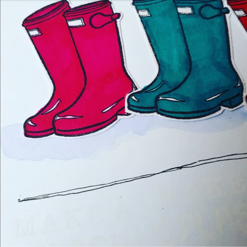 Just for you card Wellington boots card wellies card duck Etsy