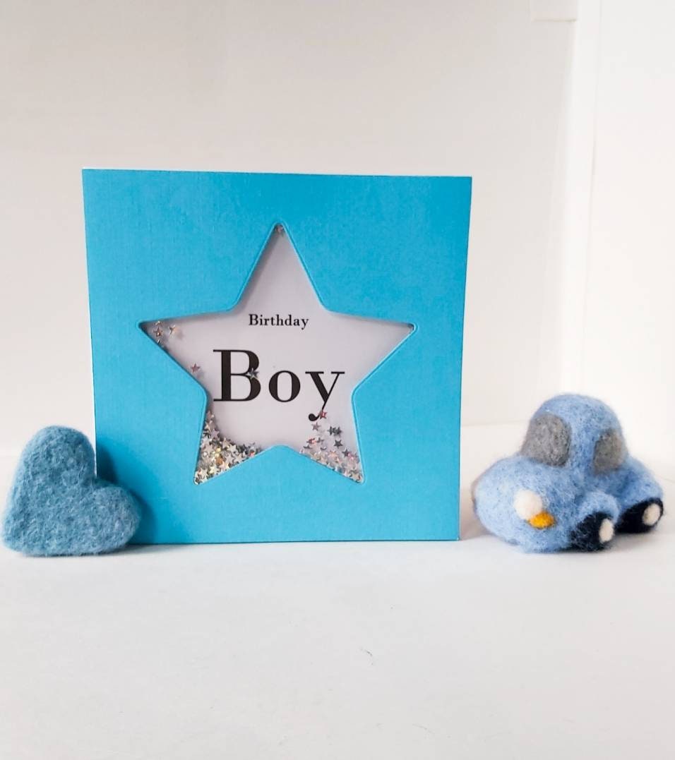 Blue Birthday Boy Star Card Star Card for Birthday Boy | Etsy