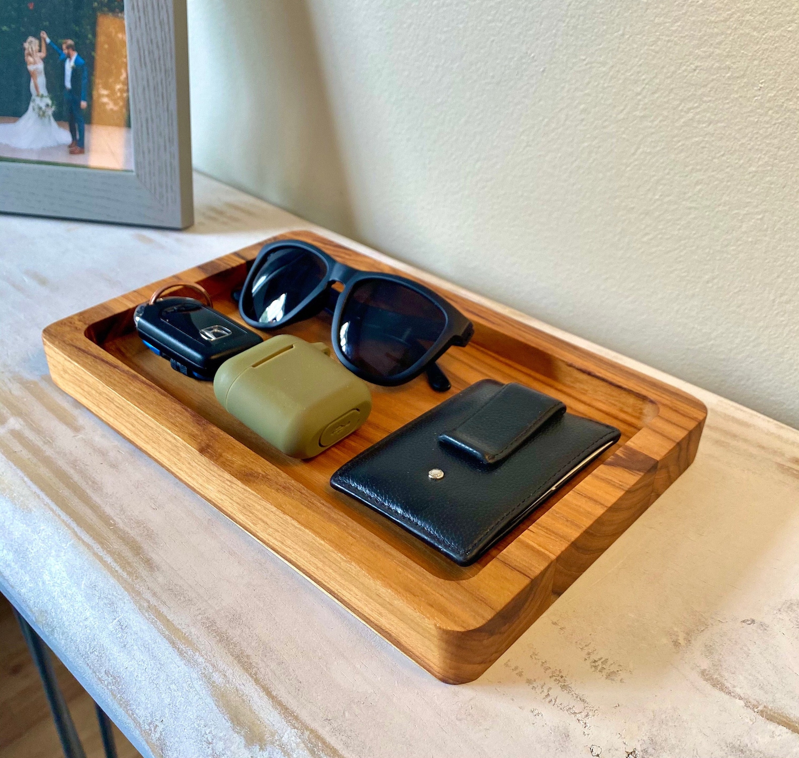 Wood Catch All Tray Teak Decorative Wooden Valet Tray Etsy