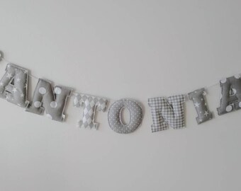 Fabric letters Garland baby personalized birthday gift