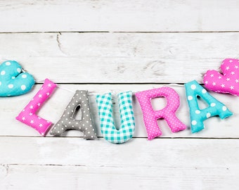 Fabric letters Garland baby personalized birthday gift