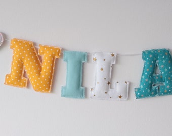 Desired name fabric letters name garland + free