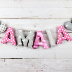 Fabric letters Garland baby personalized birthday gift