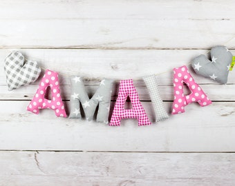 Fabric letters Garland baby personalized birthday gift