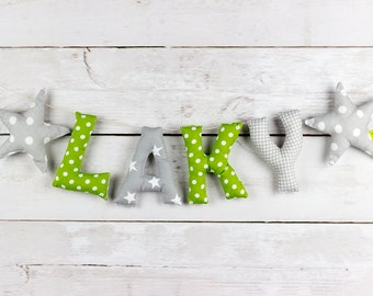 Fabric letters Garland baby personalized birthday gift