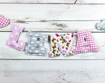 Fabric letters Garland baby personalized birthday gift