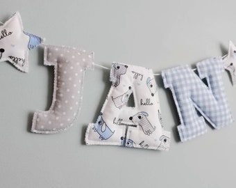 Fabric letters Garland baby personalized birthday gift