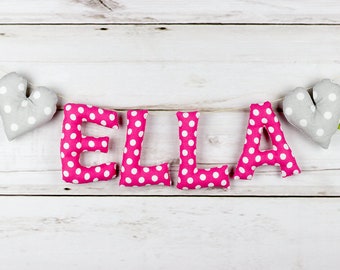 Fabric letters Garland baby personalized birthday gift