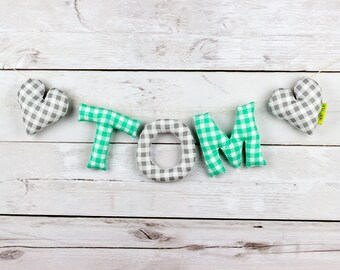 Fabric letters Garland baby personalized birthday gift