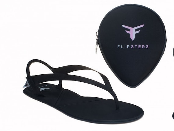 black beach flip flops