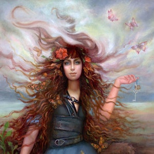 GODDESS ART PRINT-Pagan Fine Art Print-Faery-Fairy-Faun-Witch-Witchcraft-Giclee
