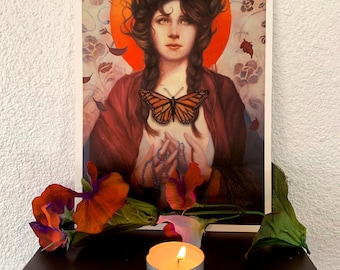 GODDESS fine art print- Butterfly Art-Pagan-Illustration