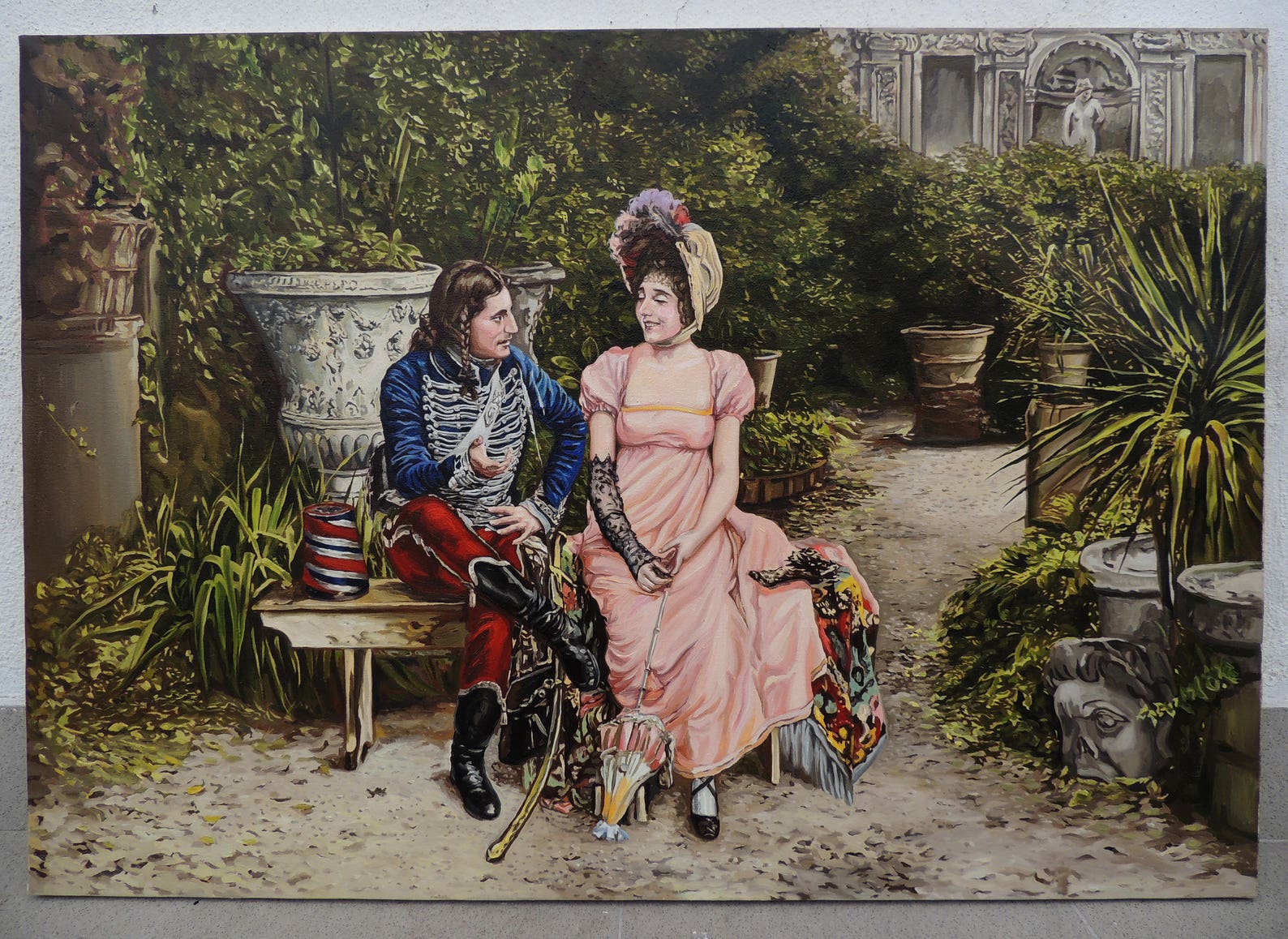 Gioacchino Pagliei . In the garden . copy. classics of the 19th century