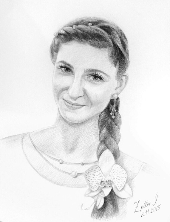 Portret Dziewczyny Rysunek Dziecka Dzieci рortrait Kobieta Dziewczyna Manface Graficzny Ołówek Portret Klasyczny