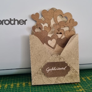 3d Hartjes envelop kaart - voor de Brother Scan N cut en Silhouette - FCM - SVG - STUDIO