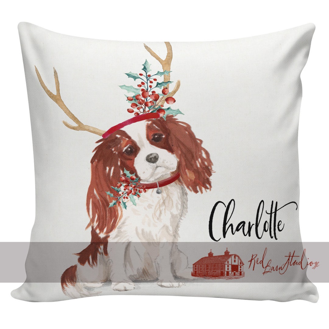 Personalized Dog Christmas Pillow Custom Gift Ruby King Etsy