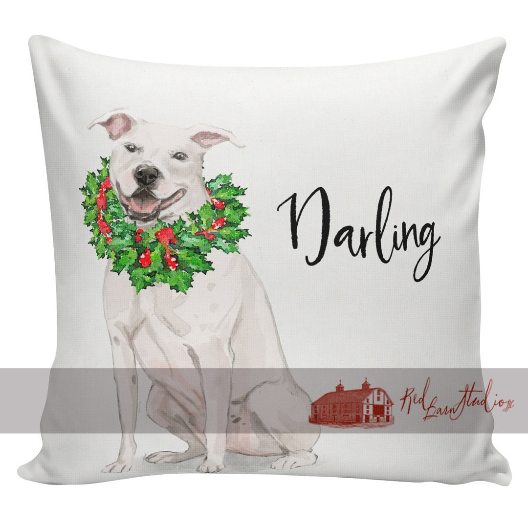 Personalized Dog Christmas Pillow, Custom Gift, AST, American