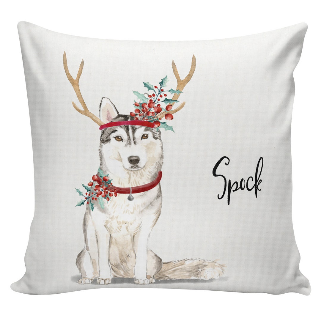 Personalized Dog Christmas Pillow Custom Gift Siberian Etsy España