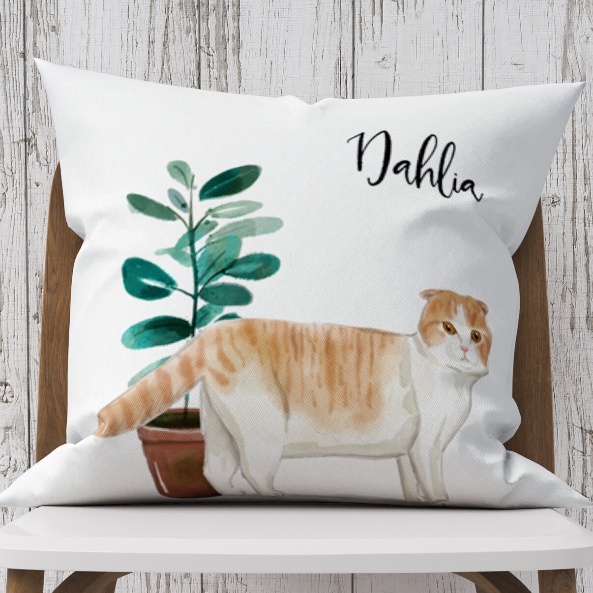 Cat Pillow, Custom Cat Pillow Cover, Scottish Fold Cat, Pillow Cover