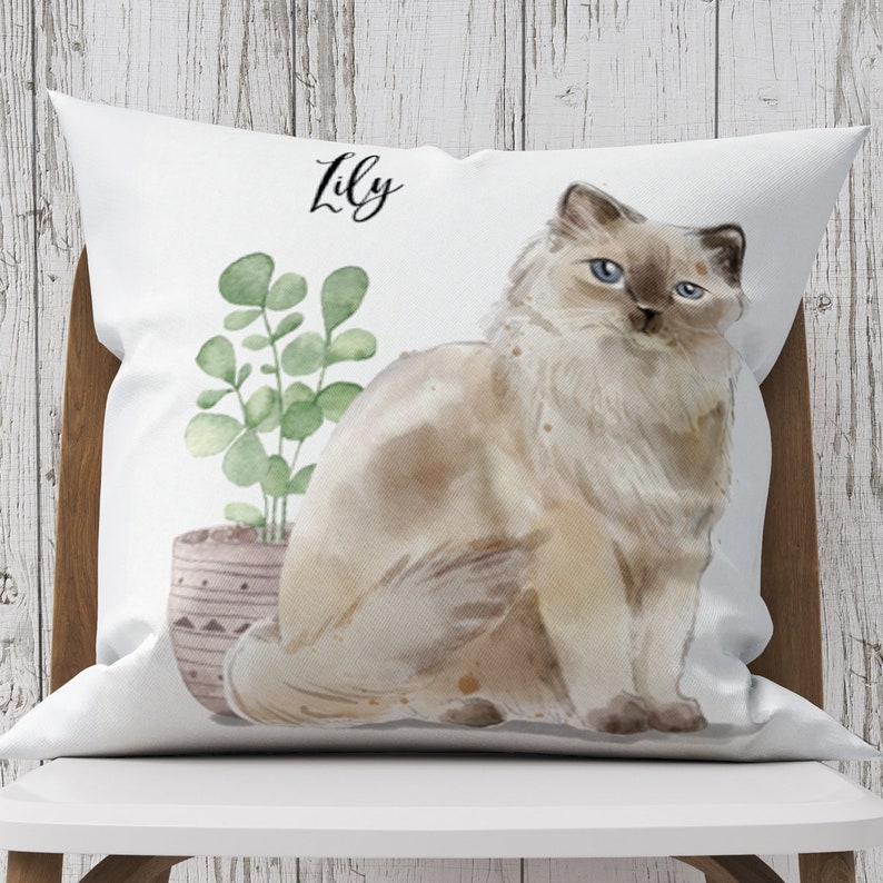 Ragdoll Cat, Gift for Cat Owner, Cat Pillow Cover, Custom Cat Pillow
