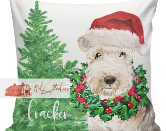 Personalized Dog Christmas Pillow, Custom Gift, Yorkie, Yorkshire Terrier, Pillow Cover, Decorative Pillow, Gifts Under 50, #RB0070