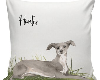 Personalized Dog Christmas Pillow, Custom Gift, Italian Greyhound, Decorative Pillows, Farmhouse Decor, Made in USA, #RB0098