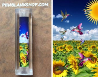 Hummingbirds and Sunflowers Pen Blank #145