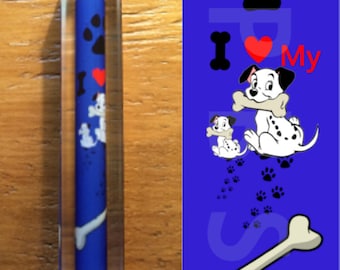 I Love My Dog Label Cast Acrylic Pen Blank #DP-125