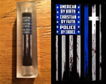 Thin Blue Line Cross Pen Blank #073