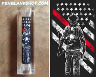 Thin Red Line Fireman Pen Blank #089