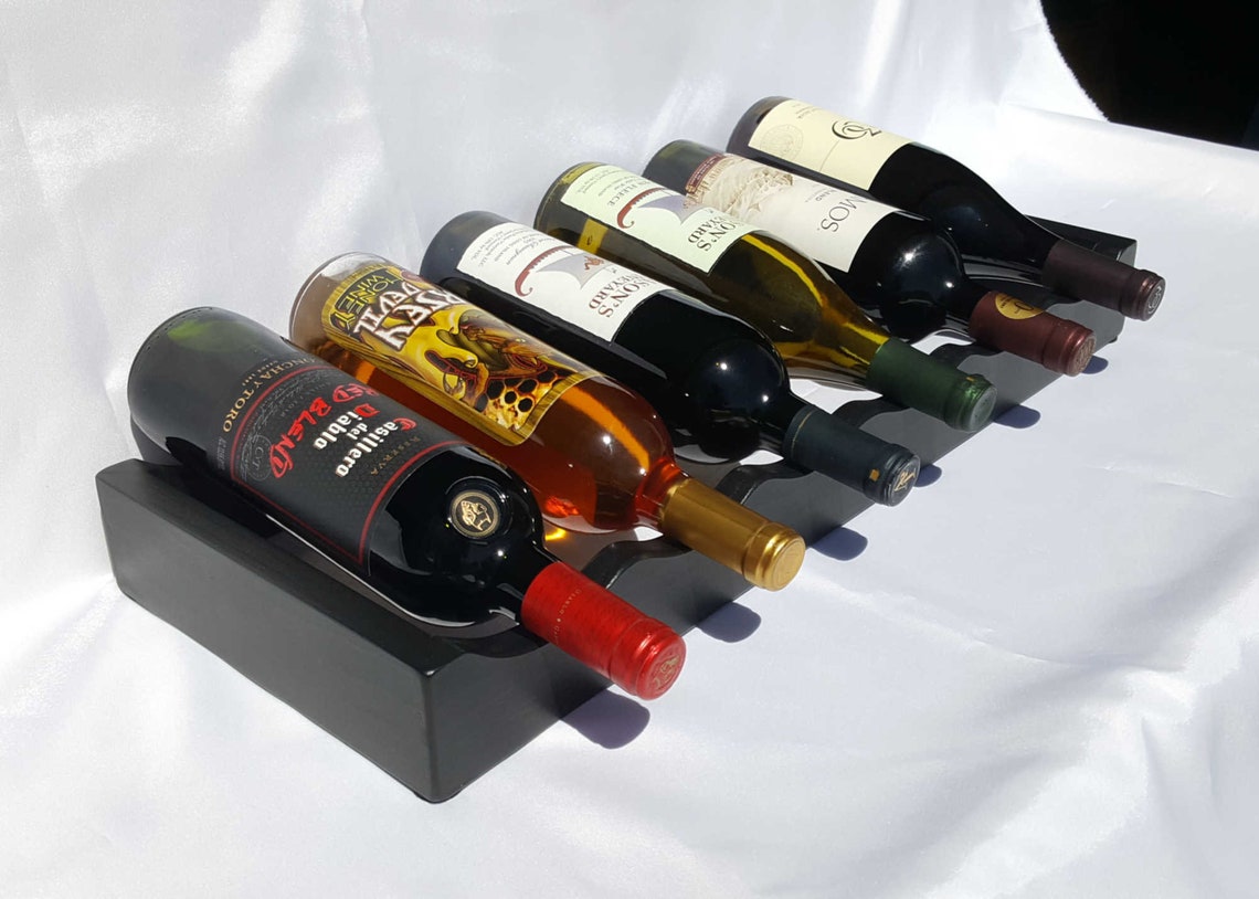 Wein Rack 6 Flasche Wein Lagerung Low Profile flache schwarze | Etsy