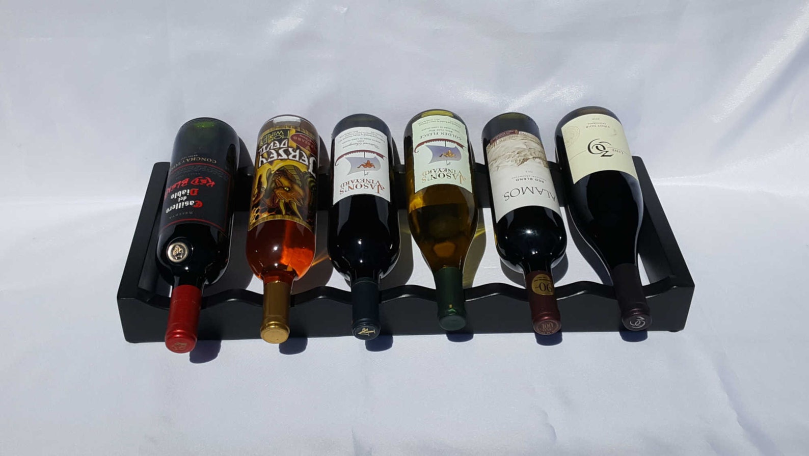 Wein Rack 6 Flasche Wein Lagerung Low Profile flache schwarze | Etsy