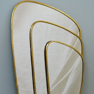 Golden brass mirror ovoid/trapezium thin edges 3 sizes available (L-XL-XXL)