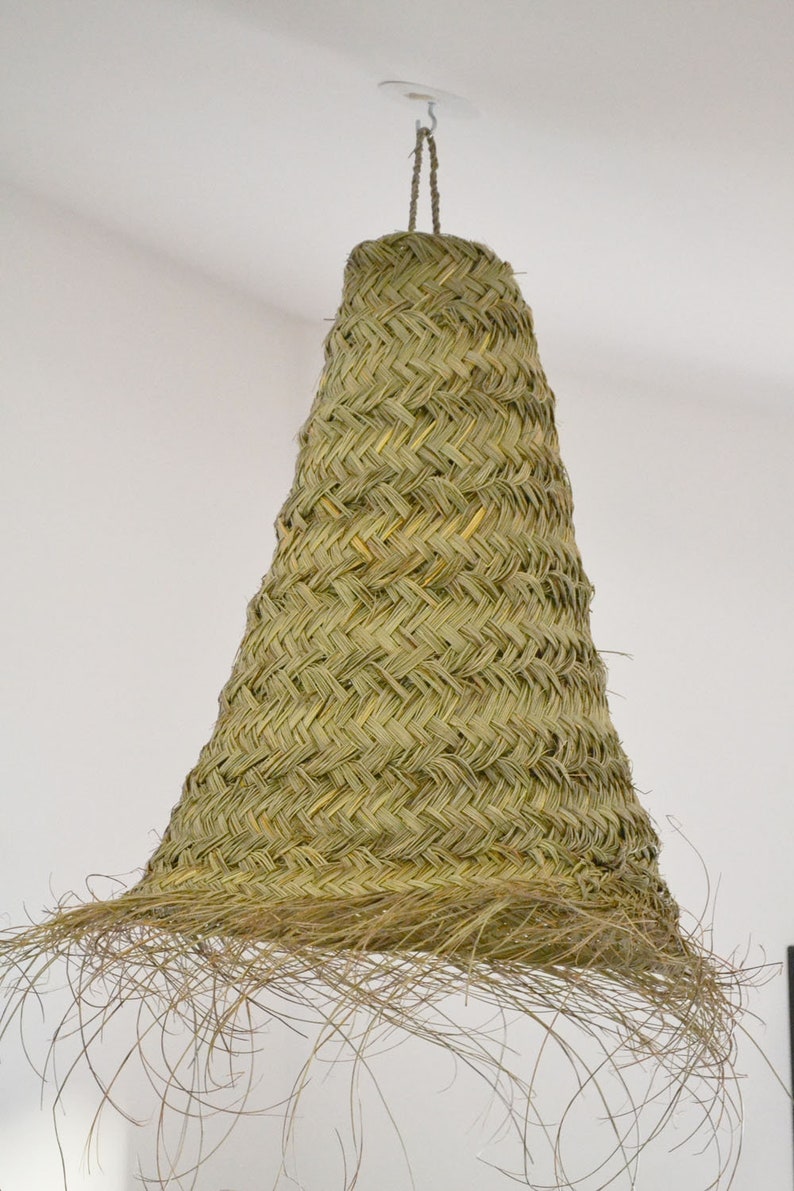 Handmade Moroccan lampshade in natural fiber image 5