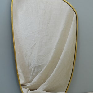 Golden brass mirror ovoid/trapezium thin edges 3 sizes available L-XL-XXL image 2