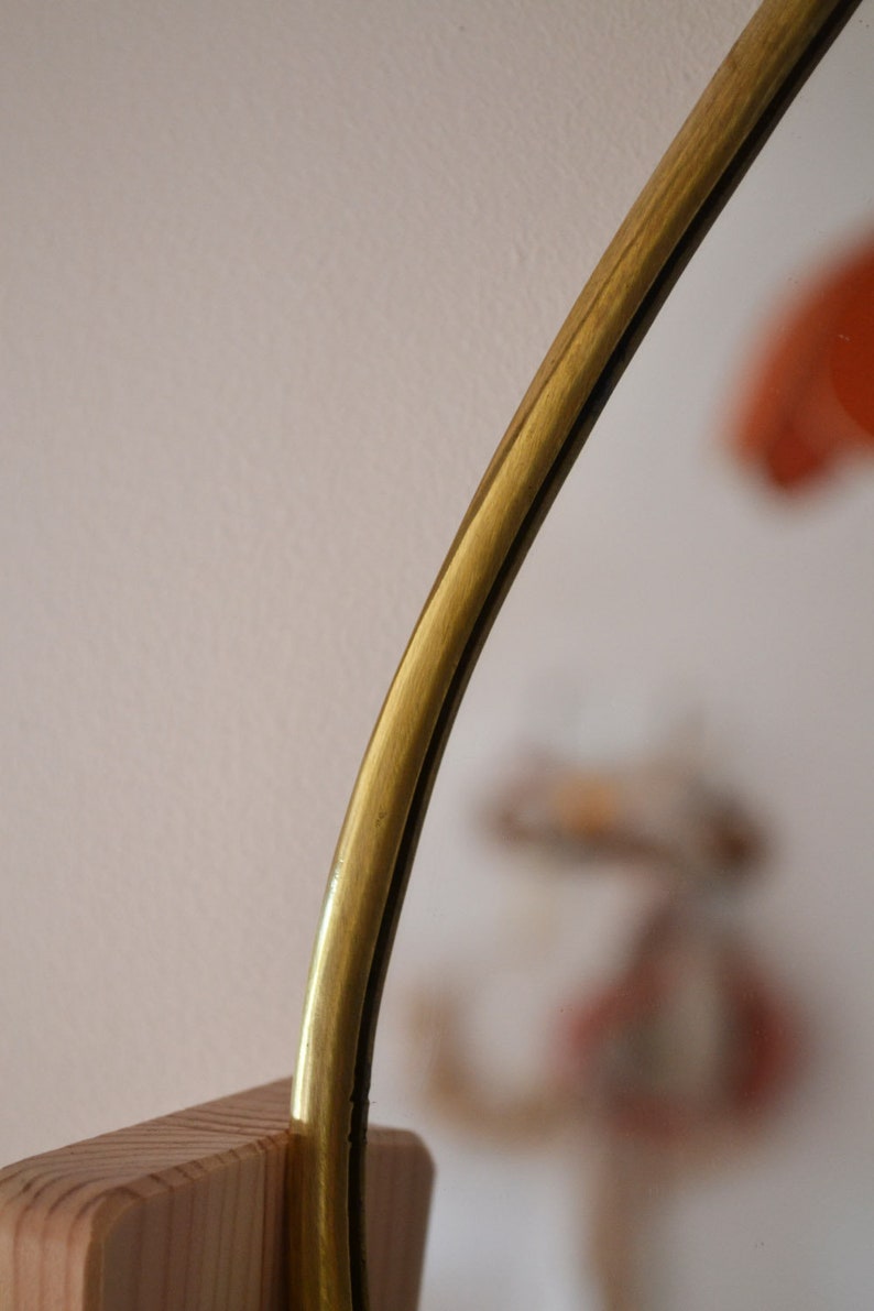 Golden brass mirror ovoid/trapezium thin edges 3 sizes available L-XL-XXL image 5