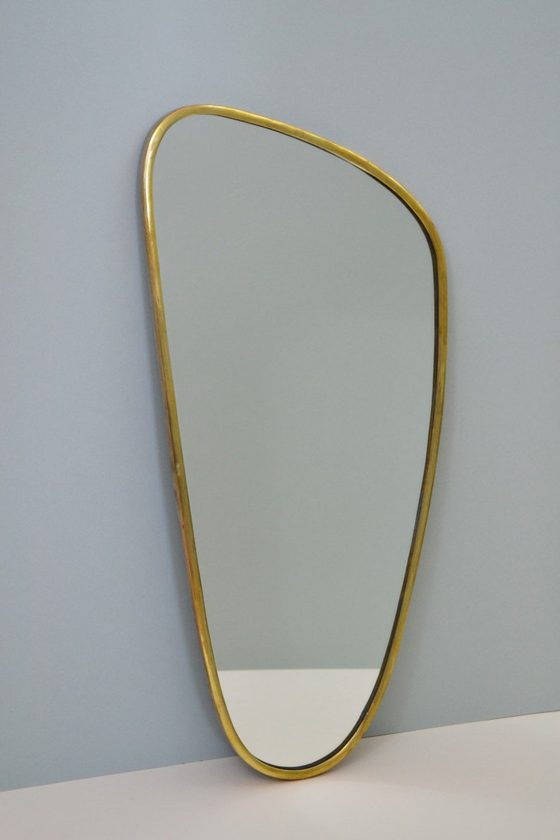 Golden brass mirror ovoid/trapezium thin edges 3 sizes available L-XL-XXL image 3