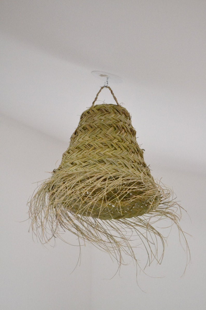 Handmade Moroccan lampshade in natural fiber image 1