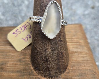 sterling silver sea glass ring