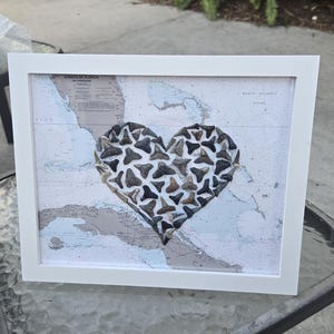Coeur de dent de requin/carte nautique
