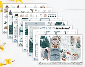 Beautiful Snowflake | Planner Stickers | Single Sheets or Full Kit |