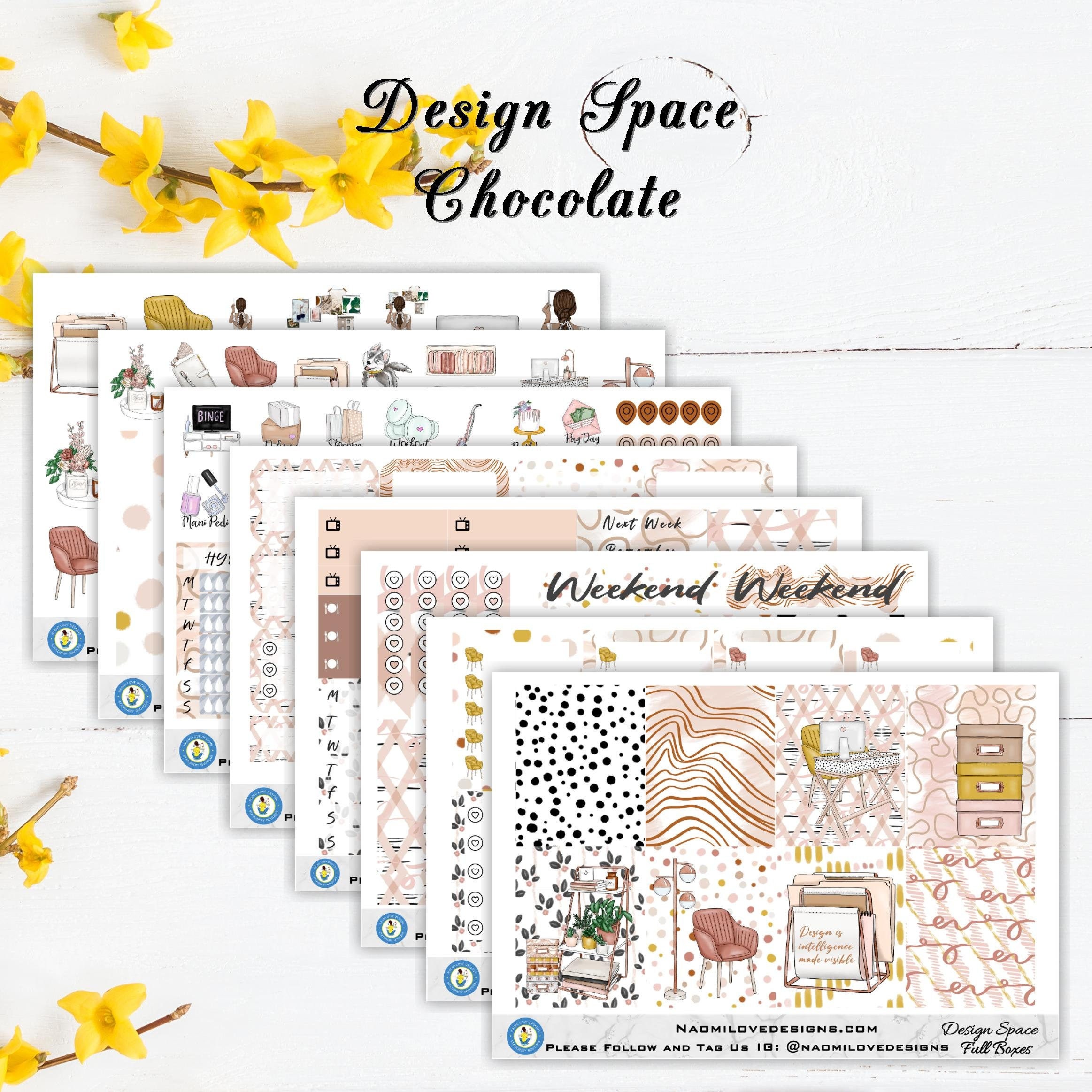 Design Space Planner Stickers Single Sheets Or 8 Page Full Etsy 