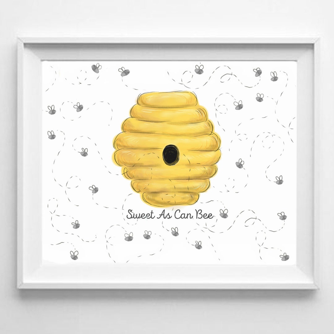Baby Shower Fingerprint Guestbook Bumble Bee, Baby Girl, Baby Boy