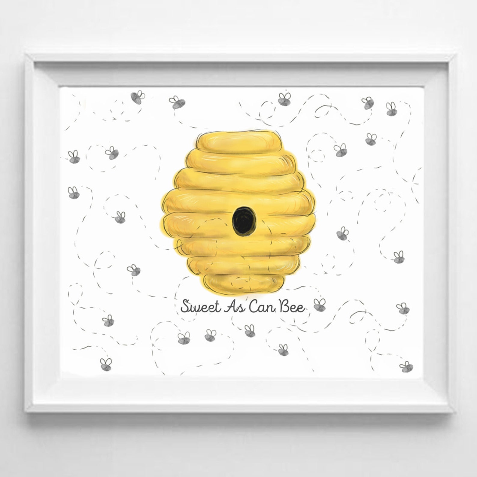 Baby Shower Fingerprint Guestbook Bumble Bee, Baby Girl, Baby Boy