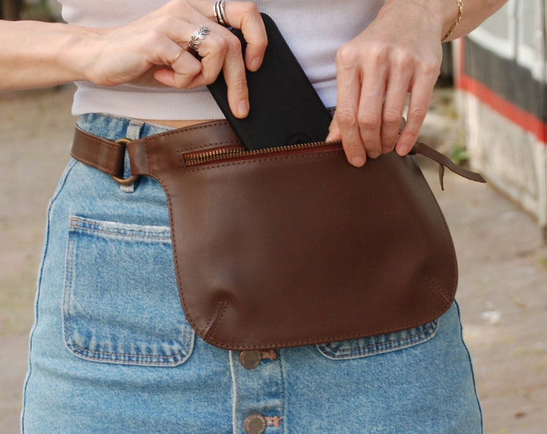 Belt Bag Fanny Pack for Women Leather Belt Bag Brown Etsy