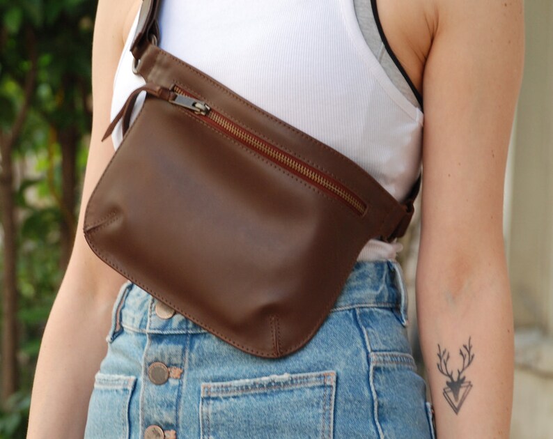 Belt Bag Fanny Pack for Women Leather Belt Bag Brown Etsy