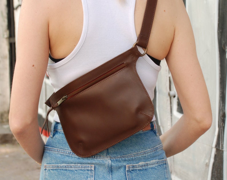 Belt Bag Fanny Pack for Women Leather Belt Bag Brown Etsy