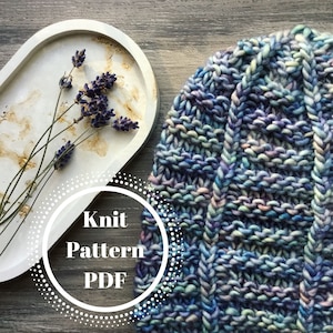 The Lucia  Beanie Pattern- knitting pattern- beginner hat pattern- beginner knitter