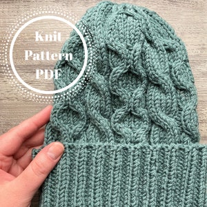 The Bonsai Beanie Pattern *** PDF ONLY***- Knitted Cable Hat Pattern, Cabled Hat Pattern, Knit Hat Pattern