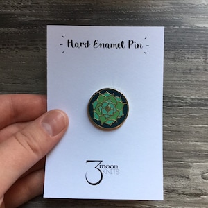 Succulent Hard Enamel Pin- Plant Lover Pin/ Hard Enamel Pin/ Succulent Pin/ 3 Moon Knits